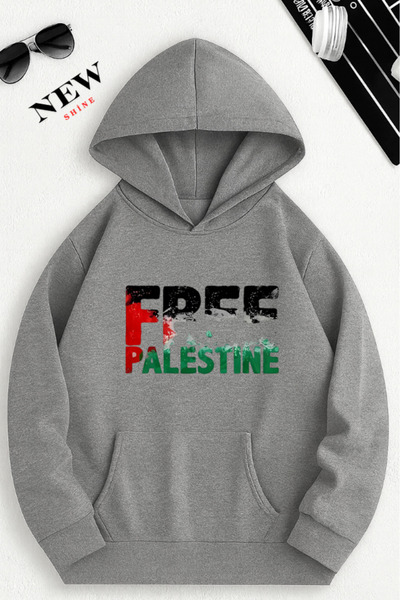 New Shine Palestina liberă cu imprimeu cu glugă Swea tricou