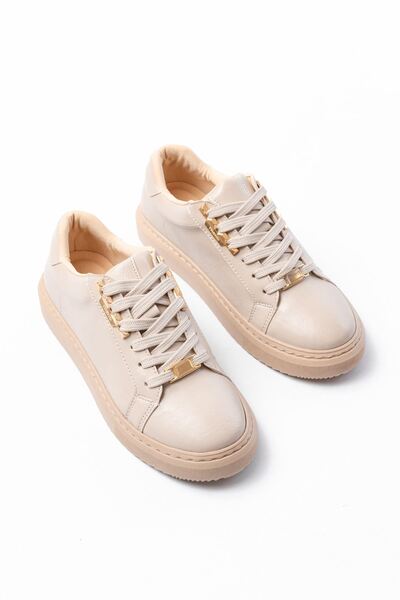 I Love Shoes Bellissa Beige Stitched Sole Women's Sports Shoes