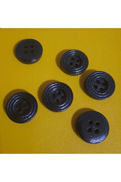 beyna aksesuar Ξύλινο Μαύρο Κουμπί 4 οπών 1,5 εκ. 1 Συσκευασία 10 Τεμάχια
