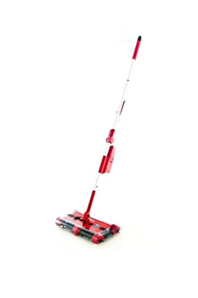 Rovitech Wireless Rotating Electric Broom, Built-in Battery, Red