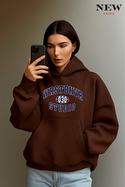 New Shine Wrstbhvr Studio Світшот з капюшоном з принтом