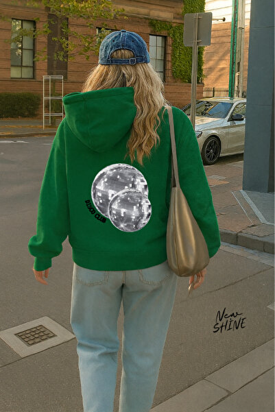 New Shine سويت شيرت بقلنسوة مطبوع عليه ديسكو كلوب