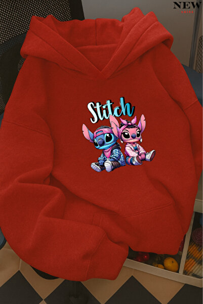 New Shine Φούτερ Stitch με τύπωμα με κουκούλα