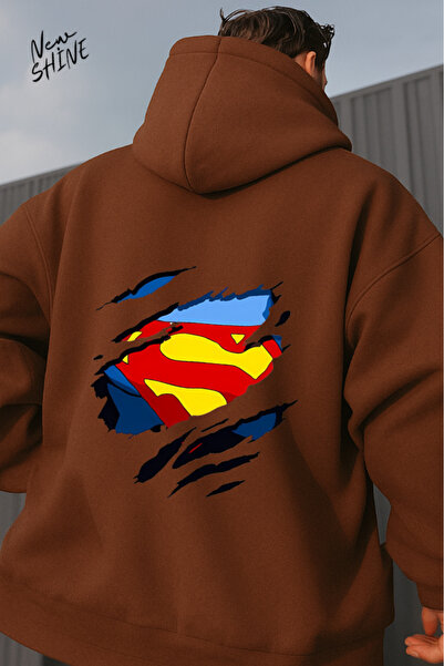New Shine Φούτερ Σούπερμαν με τύπωμα με κουκούλα