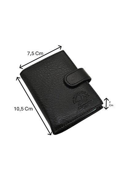 Westpolo Hakiki Deri Kağıt Para ve Bol Şeffaf Kart Bölmeli Patlı Unisex Kartl...