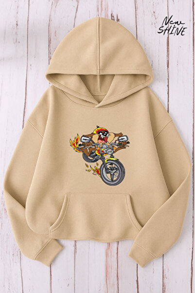 New Shine سويت شيرت بقلنسوة مطبوع عليه كلب السجادة المزودة بمحرك