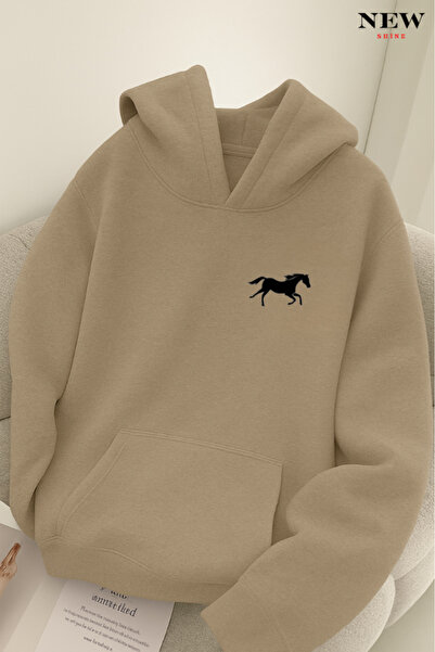 New Shine Dukserica sa kapuljačom i printom konja