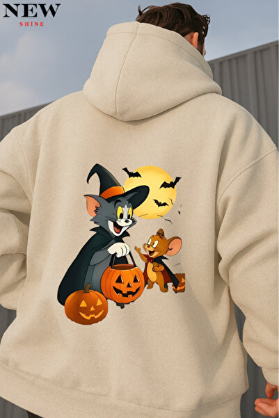 New Shine Tom și Jerry cu imprimeu cu glugă Swea tricou