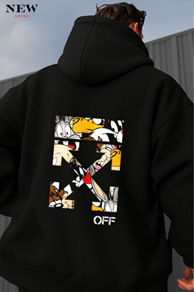 New Shine Φούτερ με χαρακτήρες κινουμένων σχεδίων με τύπωμα με κουκούλα