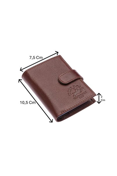 Westpolo Hakiki Deri Kağıt Para ve Bol Şeffaf Kart Bölmeli Patlı Unisex Kartl...