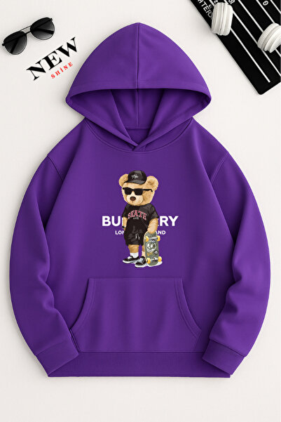 New Shine Hanorac cu glugă cu imprimeu Teddy Bear