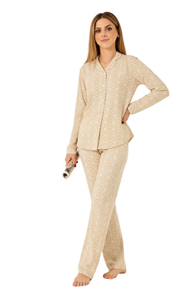 Pierre Cardin Women's Buttoned Closure Shirt Collar 2-Piece Pajama Set Vr.11.P89.C86.Y01