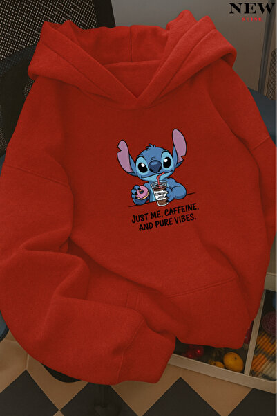 New Shine Hanorac cu glugă cu imprimeu Stitch