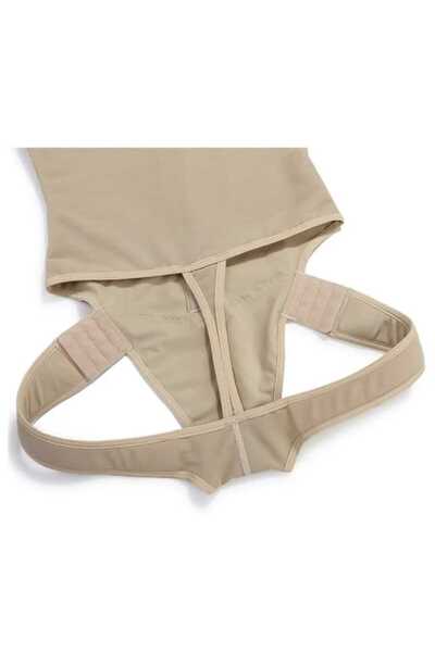 VEYA High-waisted body shaper with a triple-buckle front closure for a firmer, slimmer appearance.