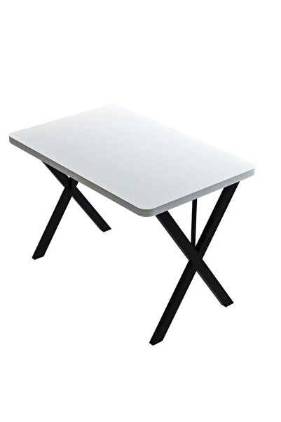 HNC HOME Metal Ayak Mutfak Masası X Ayaklı Masa 110x70 cm Yemek Masası Balkon...