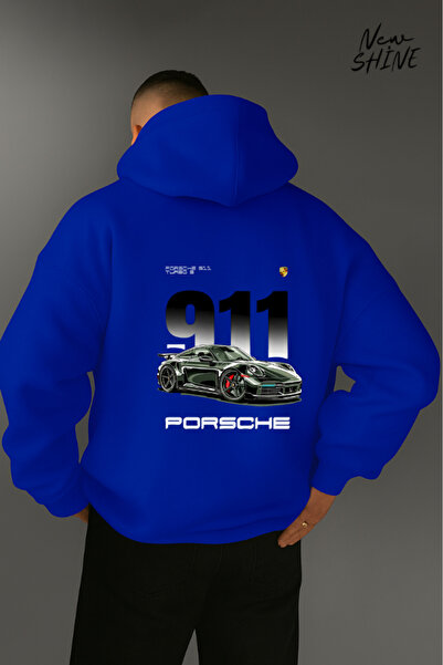 New Shine سويت شيرت بقلنسوة مطبوع عليه سيارة