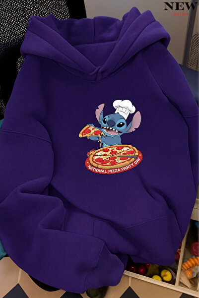 New Shine سويت شيرت بقلنسوة مطبوع عليه غرزة