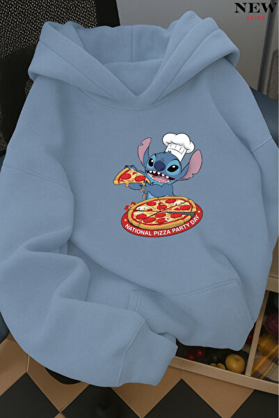 New Shine سويت شيرت بقلنسوة مطبوع عليه غرزة