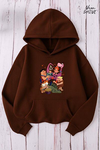 New Shine سويت شيرت بغطاء للرأس مطبوع عليه شخصيات كرتونية