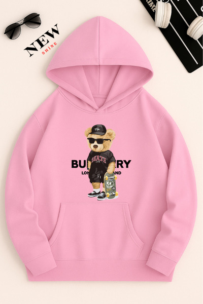 New Shine Hanorac cu glugă cu imprimeu Teddy Bear