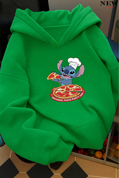 New Shine سويت شيرت بقلنسوة مطبوع عليه غرزة