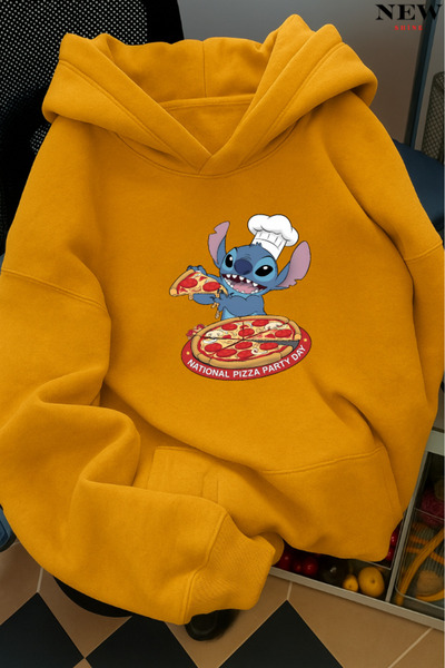 New Shine سويت شيرت بقلنسوة مطبوع عليه غرزة