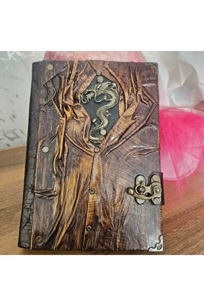 Legend Deri دفتر ملاحظات مصنوع يدويًا من الجلد الإيطالي المطبوع بنمط التنين ا...