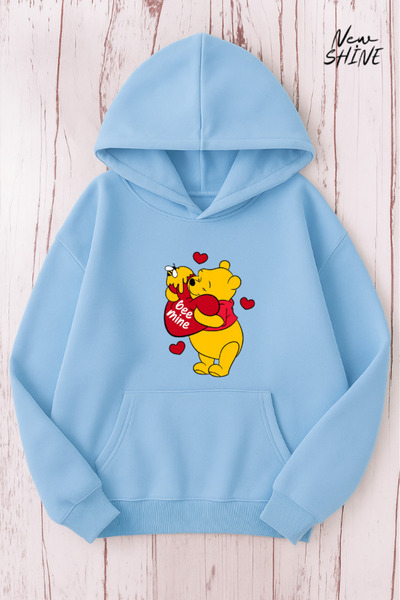 New Shine سترة بقلنسوة مطبوعة عليها دببة لطيفة