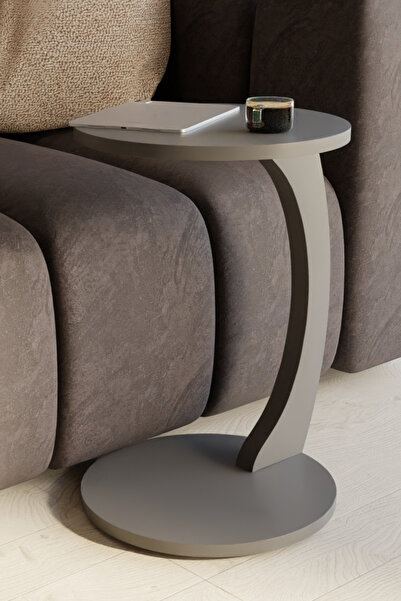 eda hacıoğlu edam bedding group Tekerlekli C Tasarım Antrasit Gri Yan Sehpa Modern Hareketli Orta Sehpa Salon ve Oturma Odası Masası