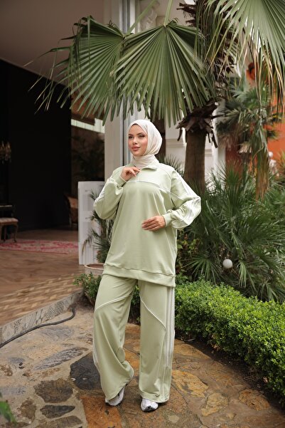 MİMİ Luxury Wear Women's Stylish Hijab Tracksuit Set with Zipper & Bottom Top Set
