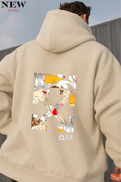 New Shine Φούτερ με χαρακτήρες κινουμένων σχεδίων με τύπωμα με κουκούλα