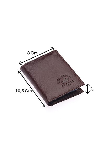 Westpolo Hakiki Deri Kağıt Para ve Bol Şeffaf Kart Bölmeli Unisex Kartlık - K...