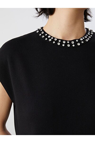 LC Waikiki LCW Vision Bisiklet Yaka Taşlı Kadın Triko Süveter