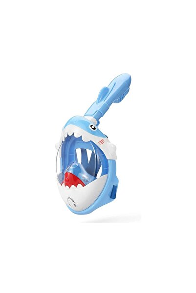 JollyMag Shark model snorkeling mask with tube for children, blue