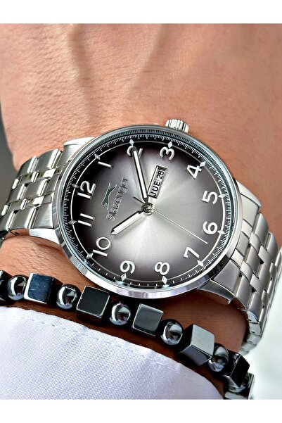 Slazenger Numeric Silver Color 10 Atm Water Resistance Steel Case Men's Wristwatch 2560.01Mr