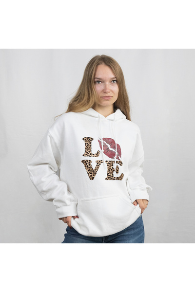 aslar tasarım LOVE vektör baskı oversize hoodie