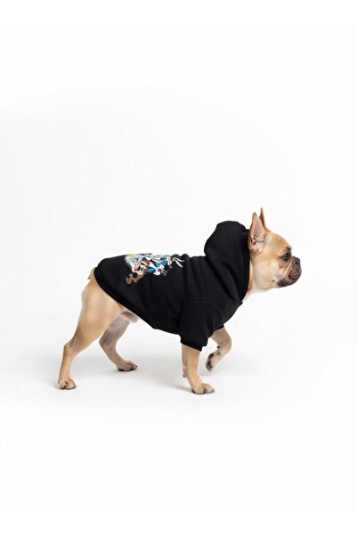 PetiliDünya Siyah tunes hoodie baskı kedi köpek kıyafeti sweatshirt