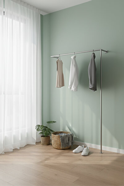 Grandmix Modern Metal Tasarım L Köşe Elbise Askılığı - Minimalist Duvar ve Ze...