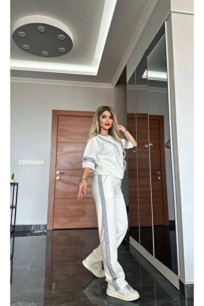 bonibon butikk Жіночий якісний розкішний одяг з деталями на рукавах, широкими штанинами, комплект верхнього та нижнього одягу