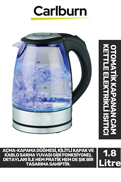Carlburn Premium 1500W Şeffaf Görüntü Su Seviye Takip Led Aydınlatma 1.8 Litr...