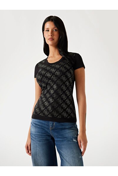 Guess Taşlı 4G logolu t-shirt
