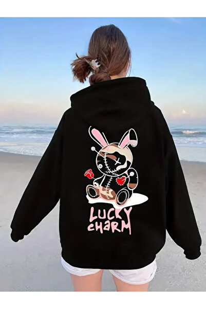 HOFFNUNG Rabbit Printed Unisex Oversize Sweatshirt