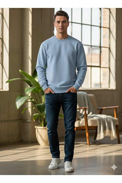 LC Waikiki unisex bisiklet yaka 2 iplik şardonsuz sweatshirt