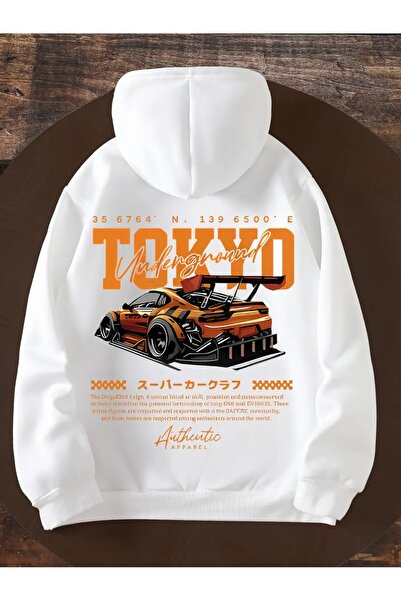 Massgai هوديي سويت شيرت كبير الحجم بقلنسوة بتصميم مطبوع من طوكيو أندرغراؤن لل...