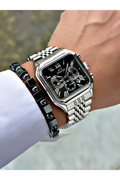 Slazenger Functional Special Design Silver-Black Color 10 Atm Water Resistance Steel Case Men's Wristwatch 2547.01Mr