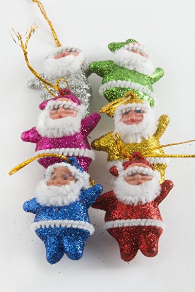 makay 6 قطع من زينة شجرة عيد الميلاد الصغيرة لسانتا كلوز