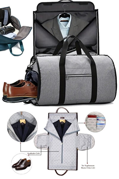 Munico Çok Fonksiyonlu Minimalist Askılı Çanta, İş Seyahatleri için Duffel Ça...