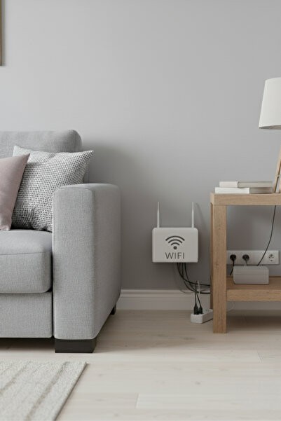 Grandmix Modern Metal Design Wi-Fi Modem / Router Storage and Cable Storage Organizer with Wi-Fi Sign 15X10X10 cm