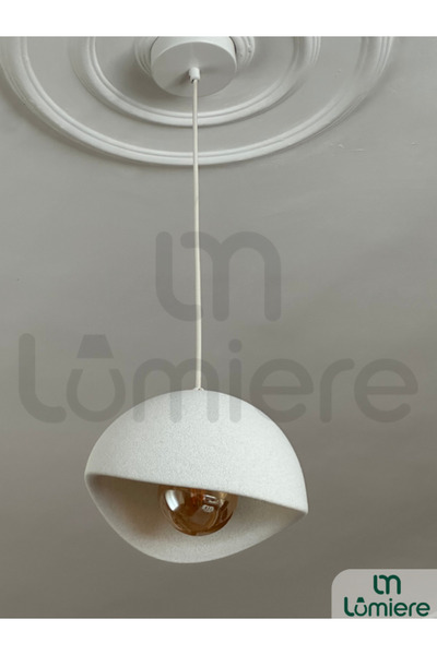 lumiere Design Beton Görünümlü İskandinav &Bohem Tarz Tekli Sarkıt Avize–Prof...