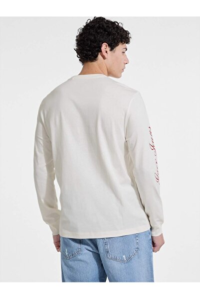 Guess Logo Patterned Long-Sleeved T-Shirt